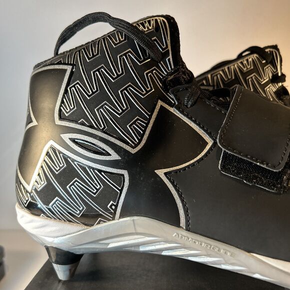 Under Armour C1N Cam Newton Football Cleats Black Mid Men\'s Size 10.5 New main image 6